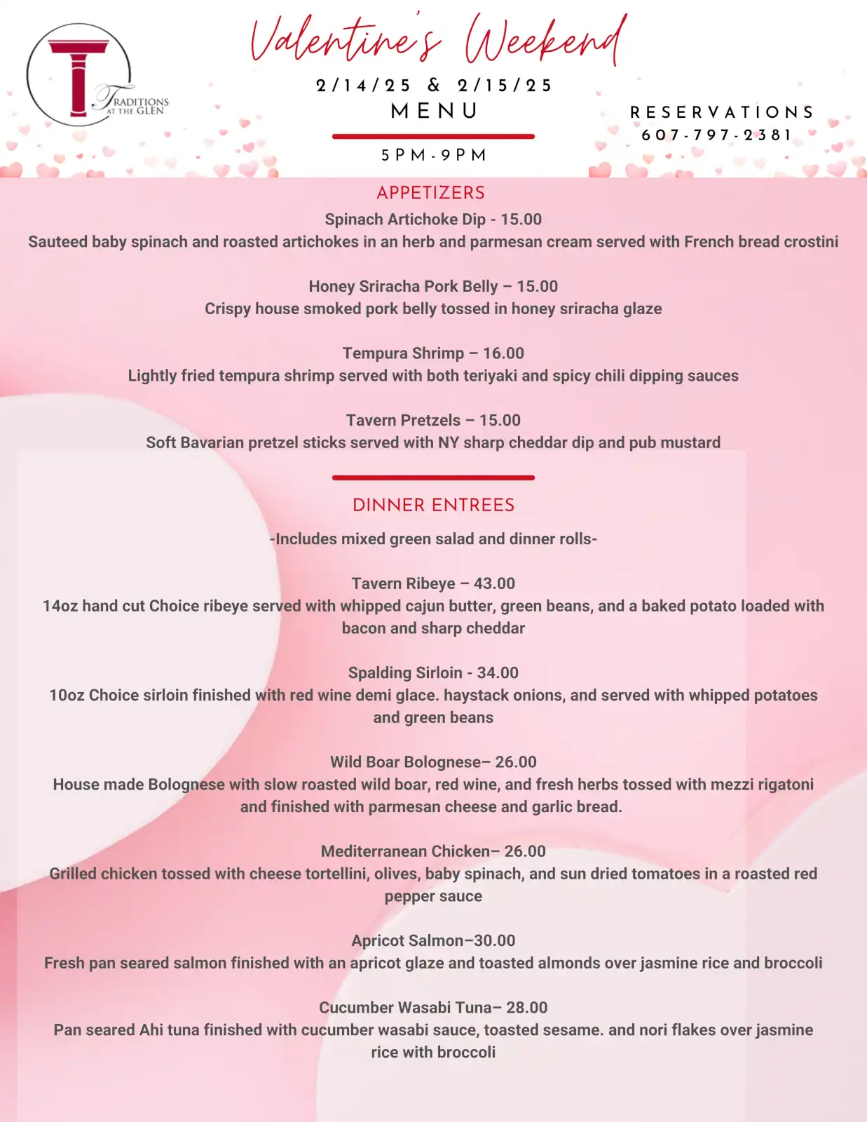 Valentines Menu